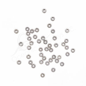 (CLOSE OUT) BEADS - METAL TWISTED DISC SPACER (PK 300) 4 MM W X 1 MM T