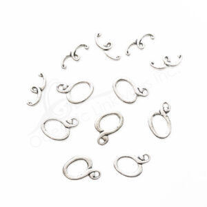 (CLOSE OUT) BEADS - METAL TWISTED OVAL TOGGLE CLASP (PK 100 PAIRS) 2 CM L X 2 MM T
