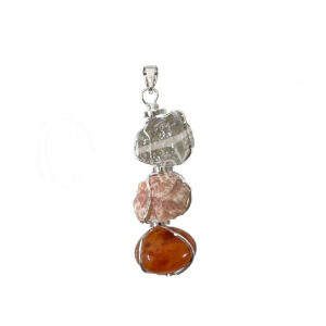 PENDANT - TRI-STONE CHAKRA SACRAL 1.75-2"