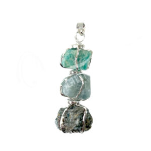 Throat Chakra Tri-Stone Pendant
