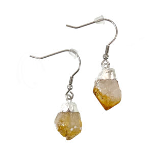 Natural Point Citrine Earring