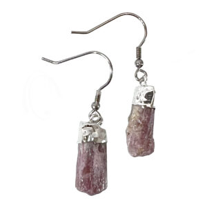 EARRINGS - POINT, NATURAL TOURMALINE, PINK 30-40 MM