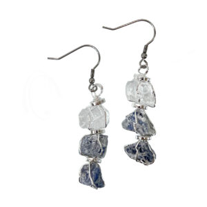EARRINGS - TRI-STONE CHAKRA THIRD EYE 1.75-2"