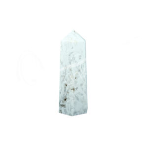 Polished Snow White Agate Obelisk