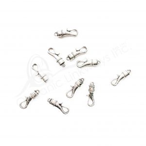 (CLOSE OUT) BEADS - METAL HOOK SHAPE LINK (PK 50) 2.5 CM L X 5 MM T