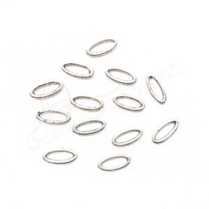 (CLOSE OUT) BEADS - METAL OVAL RING (PK 100) 1.5 CM L X 2 MM T