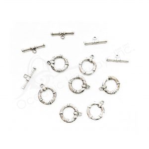 (CLOSE OUT) BEADS - METAL TOGGLE CLASP NAUTICAL (PK 100 PAIRS) 13 MM D X 2 MM T