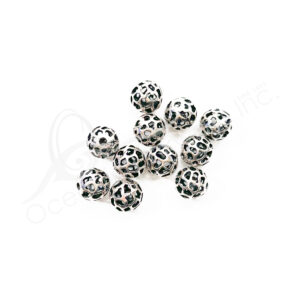 (CLOSE OUT) BEADS - METAL BALL WITH FREE SHAPE OPENINGS (PK 30) 1 CM DIA