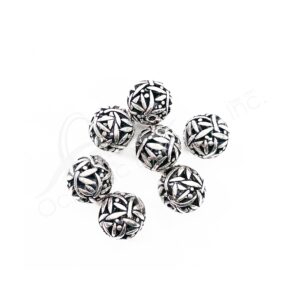(CLOSE OUT) BEADS - METAL BALL WITH DRAGONFLIES (PK 20) 1.5 CM DIA