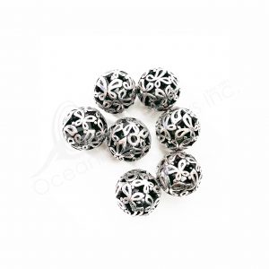 (CLOSE OUT) BEADS - METAL BALL WITH DRAGONFLIES (PK 20) 18 MM DIA