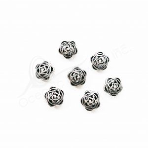 (CLOSE OUT) BEADS - METAL FLOWER WITH OPENINGS (PK 20) 9 MM W X 7 MM T