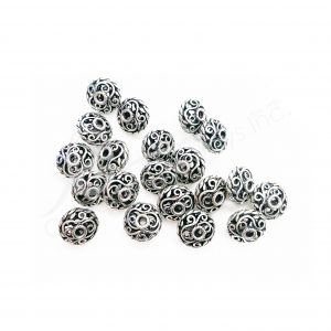 (CLOSE OUT) BEADS - METAL ROUND WITH OPENINGS (PK 20) 16 MM D X 1 CM L