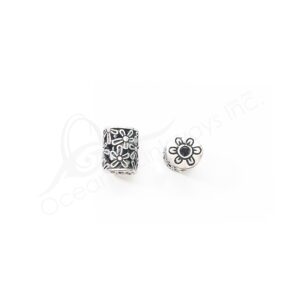 (CLOSE OUT) BEADS - METAL TUBE WITH DRAGONFLIES (PK 20) 12 MM L X 1 CM DIA