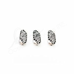 (CLOSE OUT) BEADS - METAL OVAL WITH ROUND OPENINGS (PK 20) 21 MM L X 6 MM T