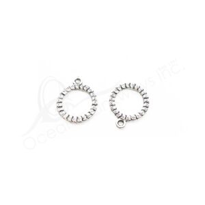 (CLOSE OUT) BEADS - METAL RING WITH LOOP (PK 50) 17 MM D X 2 MM T