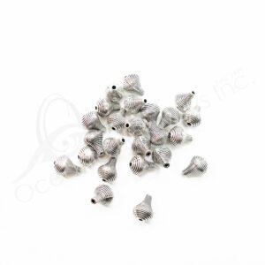 (CLOSE OUT) BEADS - METAL VASE SHAPE (PK 100) 1 CM L X 7 MM DIA