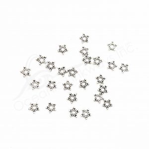 (CLOSE OUT) BEADS - METAL FLOWER SPACER (PK 200) 7 MM W X 1 MM T