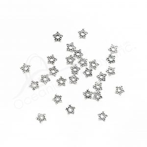 (CLOSE OUT) BEADS - METAL FLOWER SPACER (PK 500) 7 MM W X 1 MM T