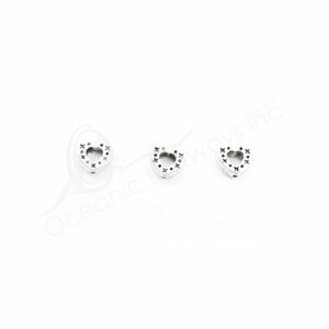 (CLOSE OUT) BEADS - METAL OPEN HEART (PK 100) 7 MM W X 3 MM T
