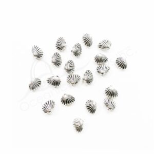 (CLOSE OUT) BEADS - METAL SHELL (PK 100) 1 CM W X 5 MM T