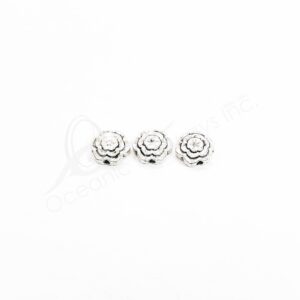 (CLOSE OUT) BEADS - METAL FLAT FLOWER (PK 100) 1 CM W X 3 MM T