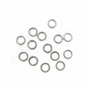 (CLOSE OUT) BEADS - METAL RING WITH LINES (PK 100) 12 MM D X 2 MM T