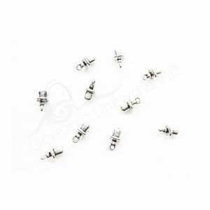 (CLOSE OUT) BEADS - METAL PACIFIER (PK 100) 13 MM L X 6 MM DIA