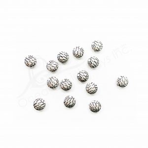 (CLOSE OUT) BEADS - METAL FLAT ROUND WITH BRANCHES (PK 100) 9 MM D X 4 MM T