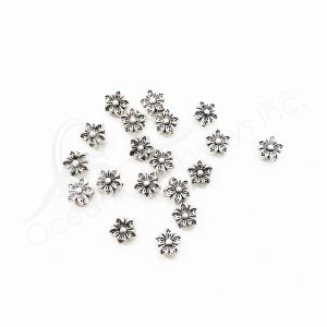 (CLOSE OUT) BEADS - METAL FLOWER (PK 100) 7 MM W X 3 MM T