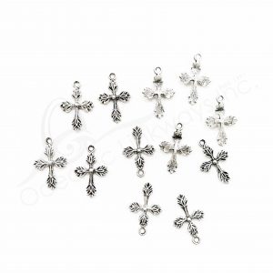 (CLOSE OUT) BEADS - METAL CROSS (PK 50) 2.5 CM L X 2 MM T