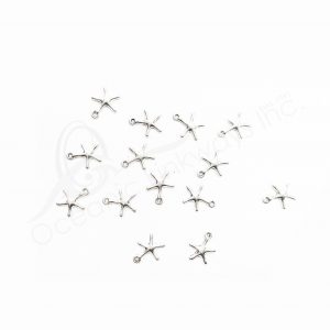 (CLOSE OUT) BEADS - METAL STARFISH (PK 50) 1.5 CM L X 1 MM T