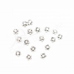 (CLOSE OUT) BEADS - METAL FLOWER (PK 100) 9 MM W X 2 MM T
