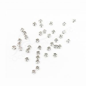 (CLOSE OUT) BEADS - METAL FLOWER (PK 500) 5 MM W X 2 MM T