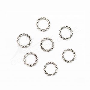 (CLOSE OUT) BEADS - METAL TWISTED RING (PK 50) 2 CM D X 2 MM T