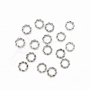 (CLOSE OUT) BEADS - METAL TWISTED RING (PK 100) 13 MM D X 2 MM T