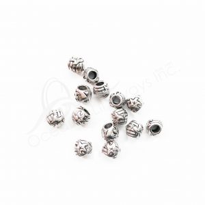 (CLOSE OUT) BEADS - METAL BALL WITH STARFISH (PK 50) 9 MM L X 7 MM DIA