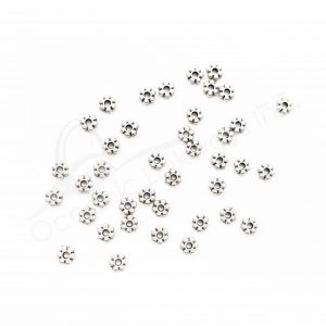 (CLOSE OUT) BEADS - METAL FLAT FLOWER (PK 300) 5 MM W X 1 MM T