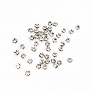 (CLOSE OUT) BEADS - METAL FLOWER SPACER (PK 300) 6 MM D X 2 MM T
