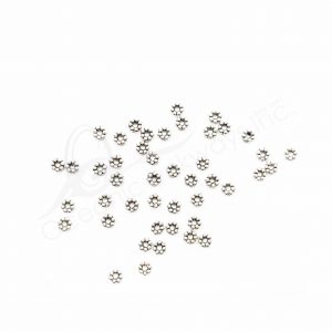 (CLOSE OUT) BEADS - METAL FLOWER SPACER (PK 300) 5 MM D X 1 MM T