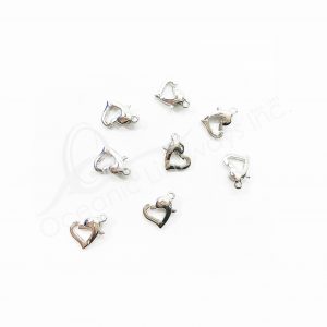 (CLOSE OUT) BEADS - METAL SILVER COLOR DOLPHIN LOBSTER CLASP (PK 50) 1 CM W X 2 MM T (HOOKS)