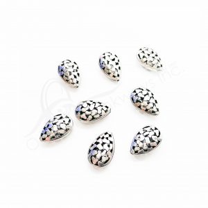(CLOSE OUT) BEADS - METAL TEARDROP WITH OPENINGS (PK 20) 2 CM L X 6 MM T