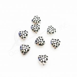 (CLOSE OUT) BEADS - METAL HEART WITH OPENINGS (PK 20) 0.5''W X 7 MM T
