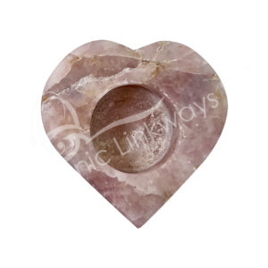 Rose Quartz Heart-Shaped Tealight Holder