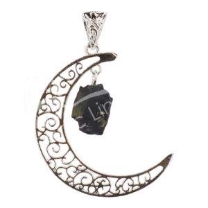 Moon with Shungite Hanging Pendant 2"