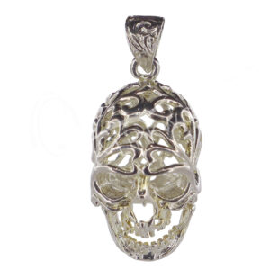 Antique Metal Skull with Opening