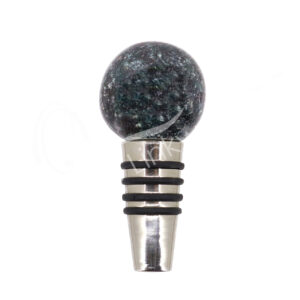 (CLOSE OUT) WINE BOTTLE STOPPER - TUMBLED STONE RUBY WITH KYANITE 3"