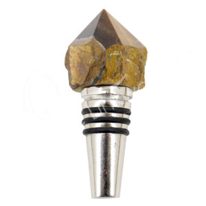 (CLOSE OUT) WINE BOTTLE STOPPER - POINT TIGER EYE 3"