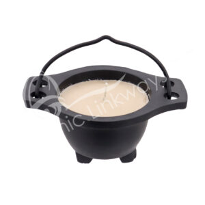 Beige Patchouli Scented Candle in Cauldron 4"L X 2"H X 3"W
