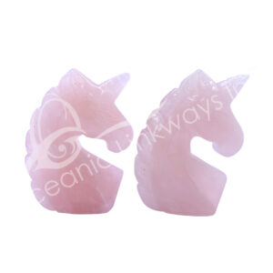 Rose Quartz Unicorn Carving Pack of 2