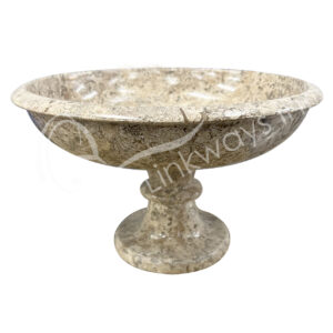 (CLOSE OUT) FRUIT DISH - FOSSIL CORAL W/STAND 12"DIA X 7.5"H
